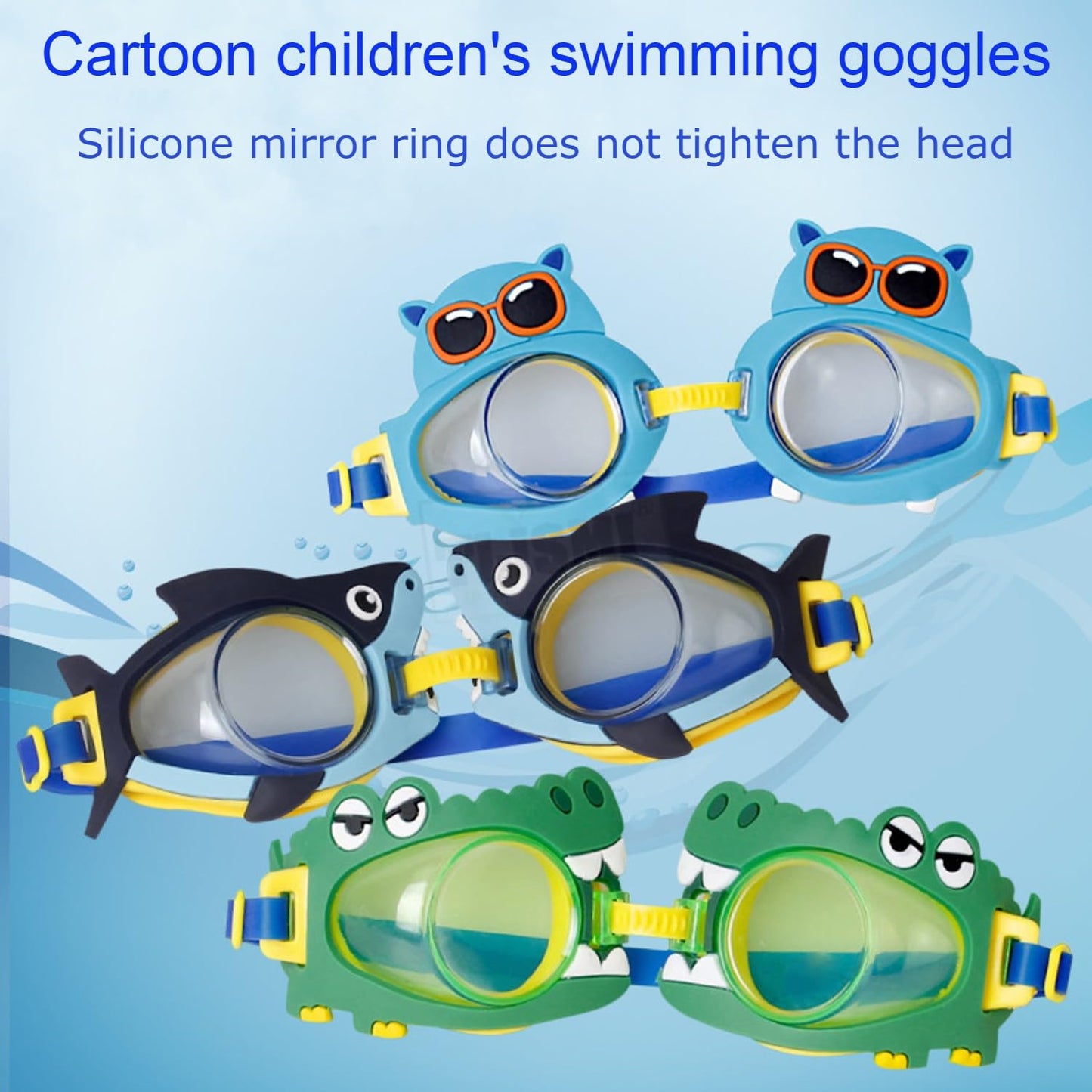 Kids' Cartoon Swimming Goggles | Anti-Fog UV Protection | Ages 4-12