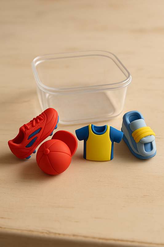 Kids' Tiffin Lunch Box & Eraser Set - Cute School Supplies Gift