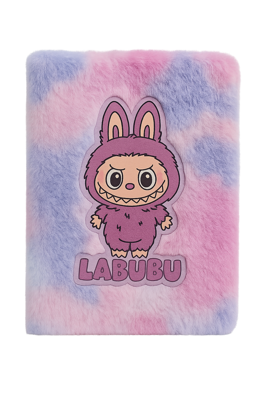 Labubu Plush Fur Notebook | Cute Kawaii Stationery