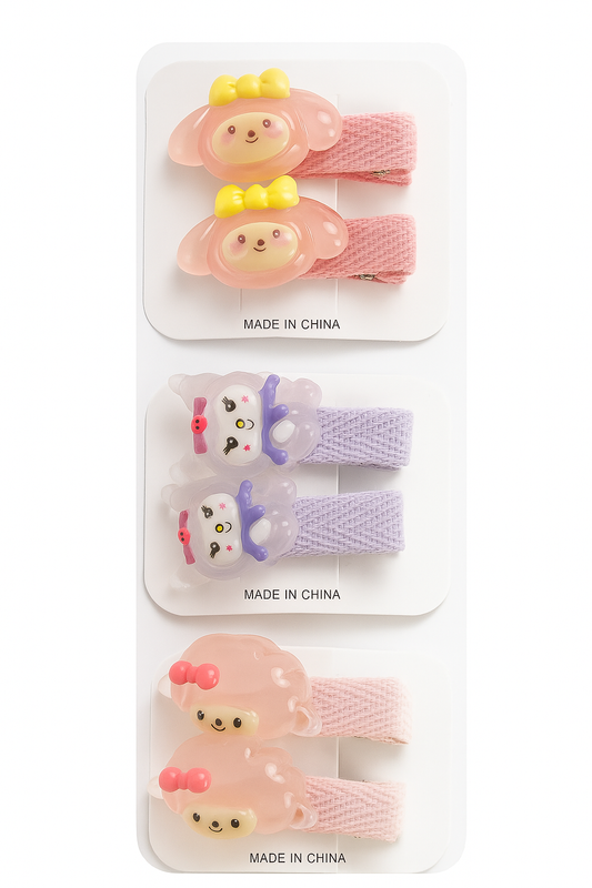Cartoon Friends Hair Clip Set