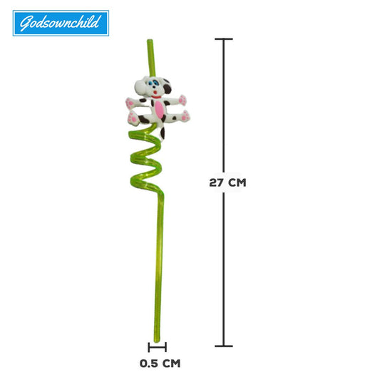 Fun Animal Spiral Straws for Kids' Parties - Colorful Designs for Juice, Drinks & Mocktails