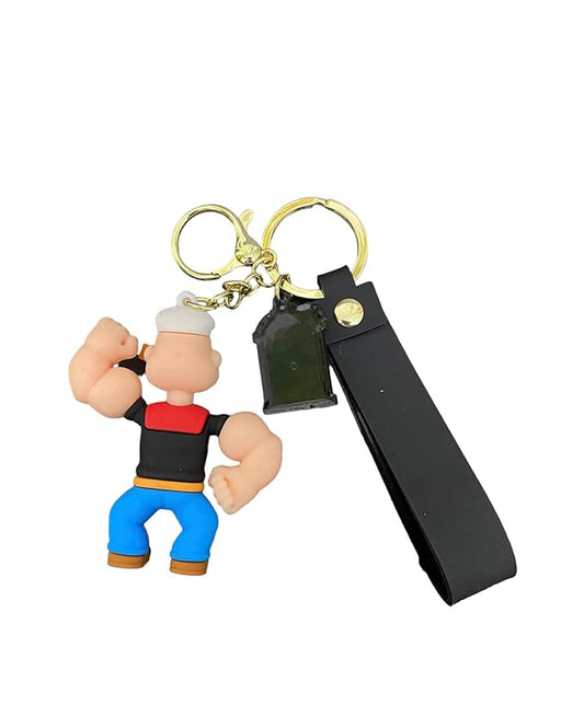 Silicone Popeye The Sailor Man Muscles Keychain | Colorful Classic Hero Tribute