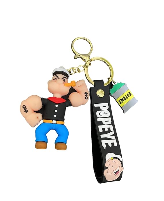 Silicone Popeye The Sailor Man Muscles Keychain | Colorful Classic Hero Tribute