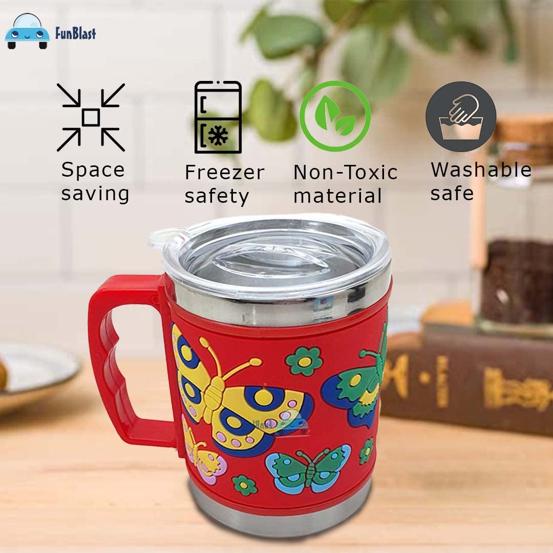 Kids' Insulated Cartoon Mug - Stainless Steel, 250ml