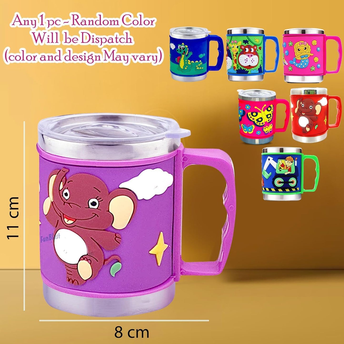Kids' Insulated Cartoon Mug - Stainless Steel, 250ml