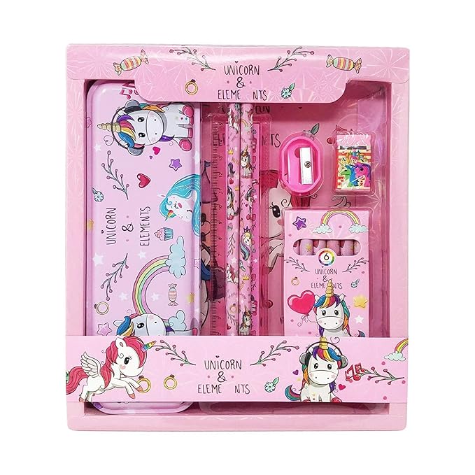 Unicorn Stationery Set - Small Cylindrical Desk Organizer