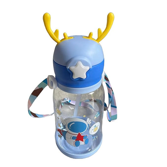 Kids' 600ml Space-Themed Water Bottle with Sipper - BPA-Free, Unbreakable, Freezer Safe
