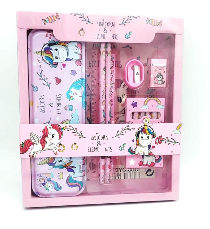 Unicorn Stationery Set - Small Cylindrical Desk Organizer